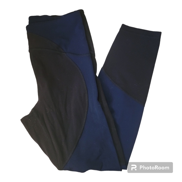 Lululemon Nulu Colourblock High Rise Leggings black true 25" navy 8 - Picture 3 of 9
